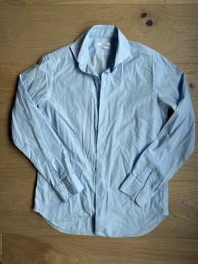 Gutteridge 100% Cotton Classic Button-Up Shirt Light Blue 15.5